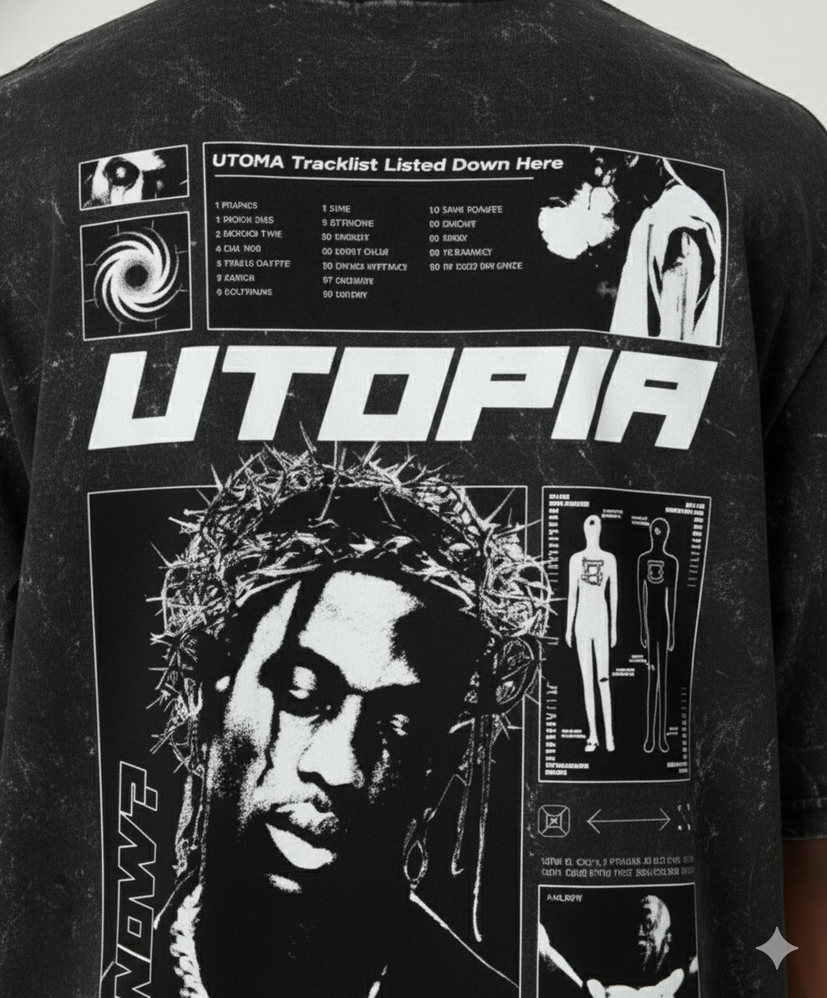 UTOPIA - Acid Washed Oversized Tee