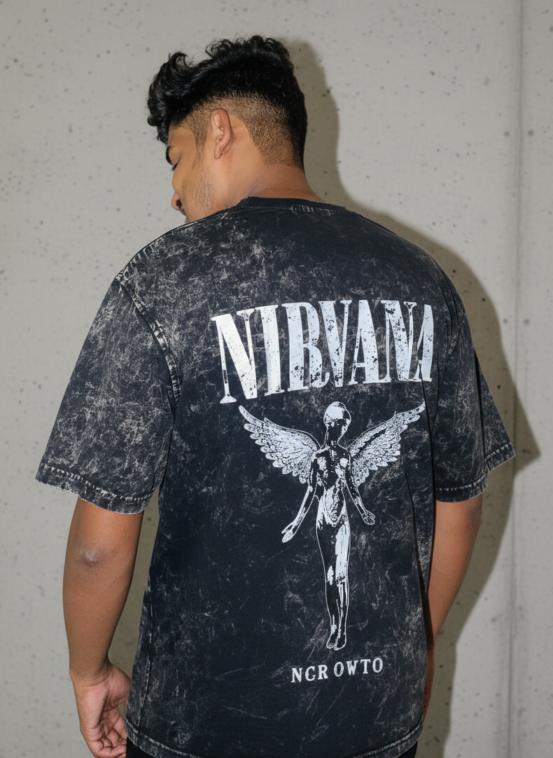 NIRVANA - Acid Washed Oversized Tee