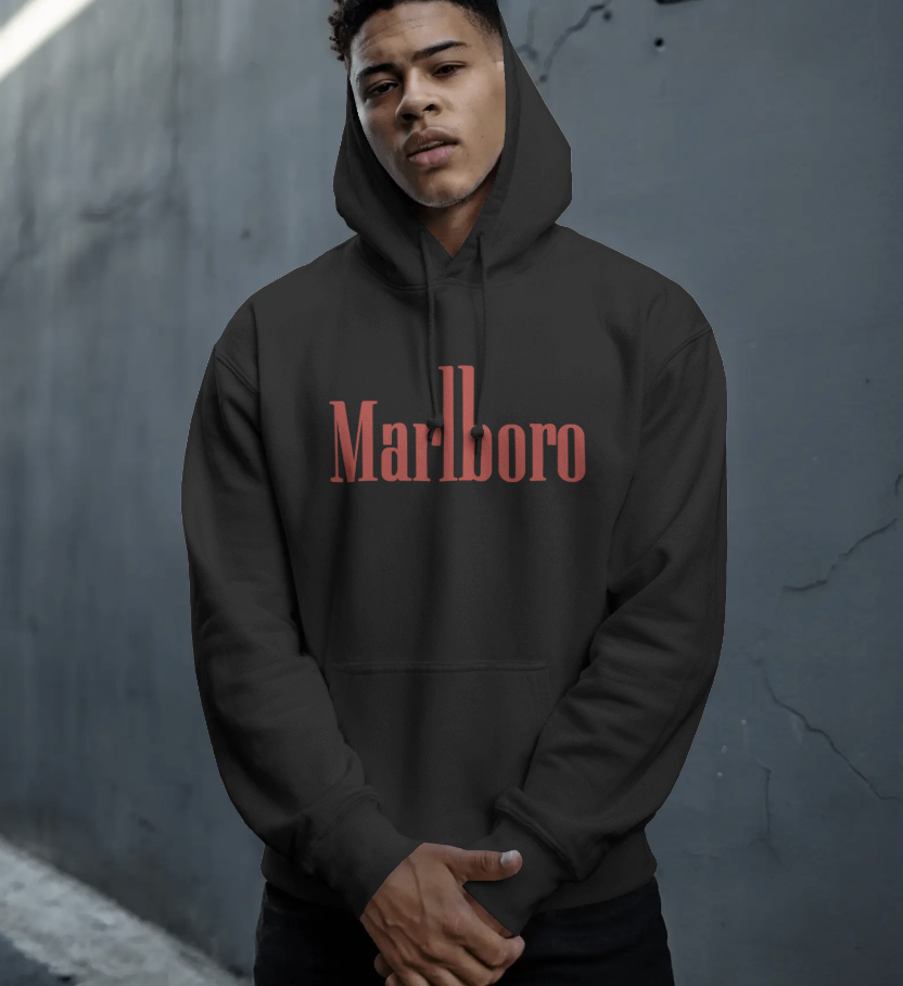 Marlboro Oversized Hoodie - BLACK