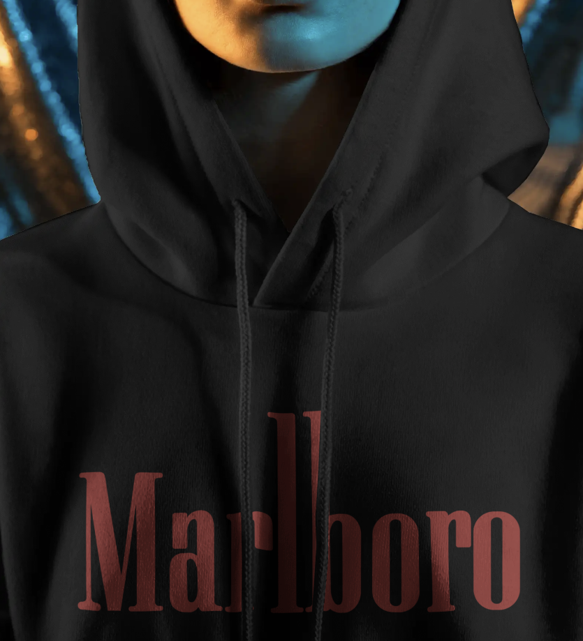 Marlboro Oversized Hoodie - BLACK